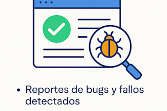 pruebas de calidad QA manual para apps web y movil e informe profesional