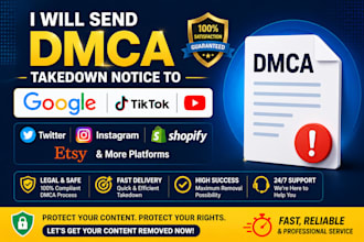 send dmca legal notice to infringing copyright and trademark violating content