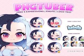 draw custom pngtuber or giftuber in chibi anime vtuber style for veadotube mini
