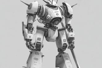draw a mecha robot illustrations