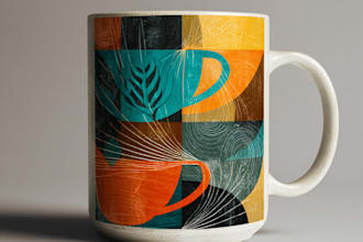 create coffee mug design, custom mug design