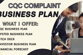 create a professional business plan for loans, investors, tenancy, cqc
