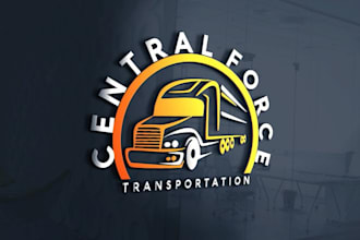 design a creative transport logistics trucking freight and dispatching logo
