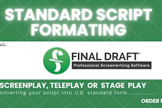 format your screenplay to industry standards for film, TV, or festivals