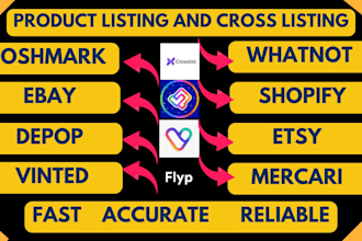 list and crosslist on poshmark, ebay, etsy, grailed, vinted and depop manually