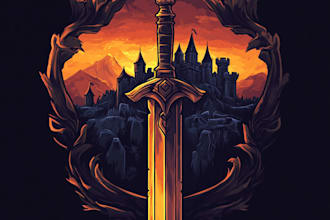 make design medieval fantasy game, rpg, mmo game logo