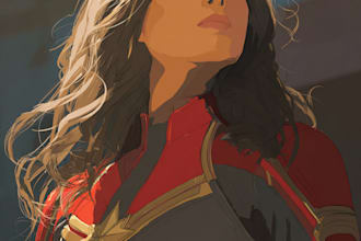 draw a fantasy character for comic book cover