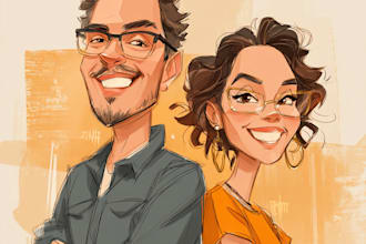 draw caricatures and friendship portrait