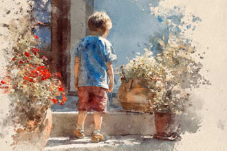 draw and paint an original watercolor portrait