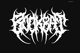 custom blackened death metal logo design