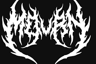 do hand draw an evil and harsh black metal logo