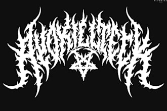 make a raw death metal logo with blood effects