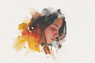 make a original, unique and magical watercolor illustrations