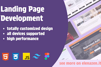 create the front end development of your landing page