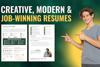 design a creative and professional resume or CV