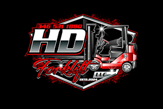create graceful and fantastic forklift logo design