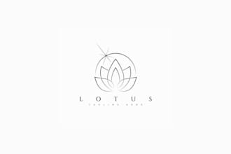 design an elegant and unique lotus logo for your brand