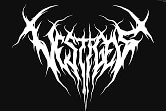 hand draw a gore inspired death metal logo