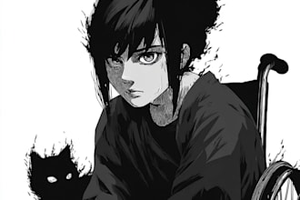 draw you in anime or manhwa style illustration