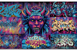 create graffiti pop art canvas designs and murals