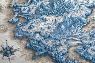 create a fantasy map illustratio