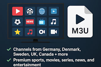 create best iptv germany, denmark, sweden, uk, canada, restream, m3u playlist