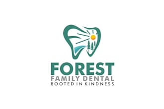design particular forest family dental logo