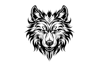 make an amazing angry wolf logo with unlimited revision