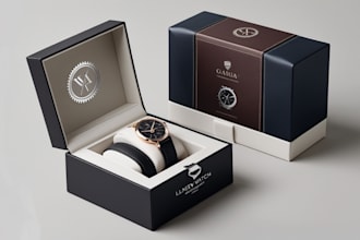 do modern and luxury label design or minimalist packaging box design