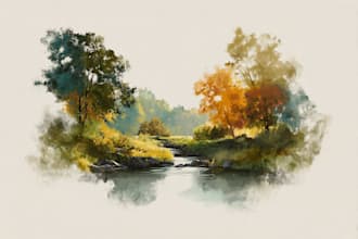 create your lovely pets in watercolor illustrations