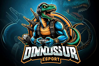 make unique dinosaur logo with t shirt concept