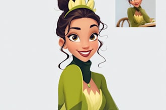 create custom disney inspired character portraits