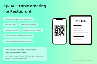provide qr app for table ordering in restaurants with source code