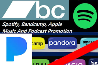 do USA, spotify, bandcamp, apple music and podcast promotion