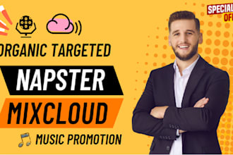do organic targeted napster promotion, mixcloud music promotion