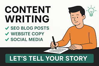 do professional content writing SEO blog posts website copy social media content