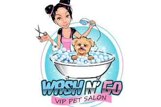 design unique dog wash logo