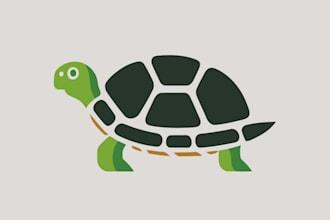 make an amazing simple turtle shell logo with unlimited revision