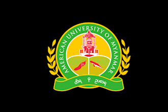 make awesome american university of myanmar crest logo