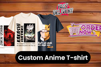 design trendy and unique custom anime t shirt designs for your brand