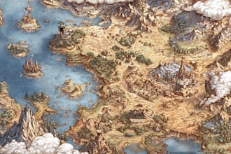 do fantasy map illustration
