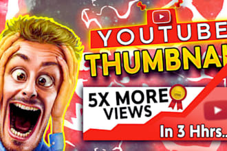 create professional clickbait youtube thumbnail design