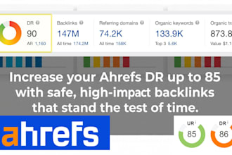 help rank higher by boosting ahrefs DR to 85 with powerful whitehat backlinks