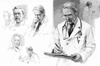 draw professional medical concept sketches