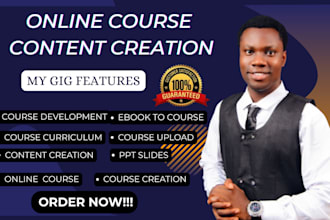 develop a complete ebook masterclass, online course content