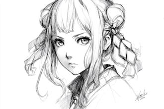 sketch anything or concept into anime style