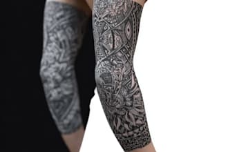 create sleeve tattoo design in geometric style