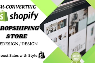 do shopify store design redesign shopify website development dropshipping store
