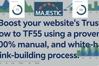 increase your website majestic tf 55 using safe optimized whitehat SEO methods