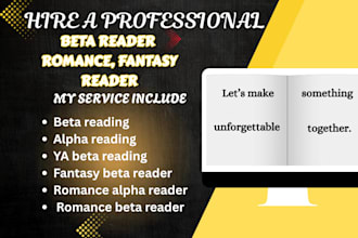 romance alpha reader and fantasy beta reader
